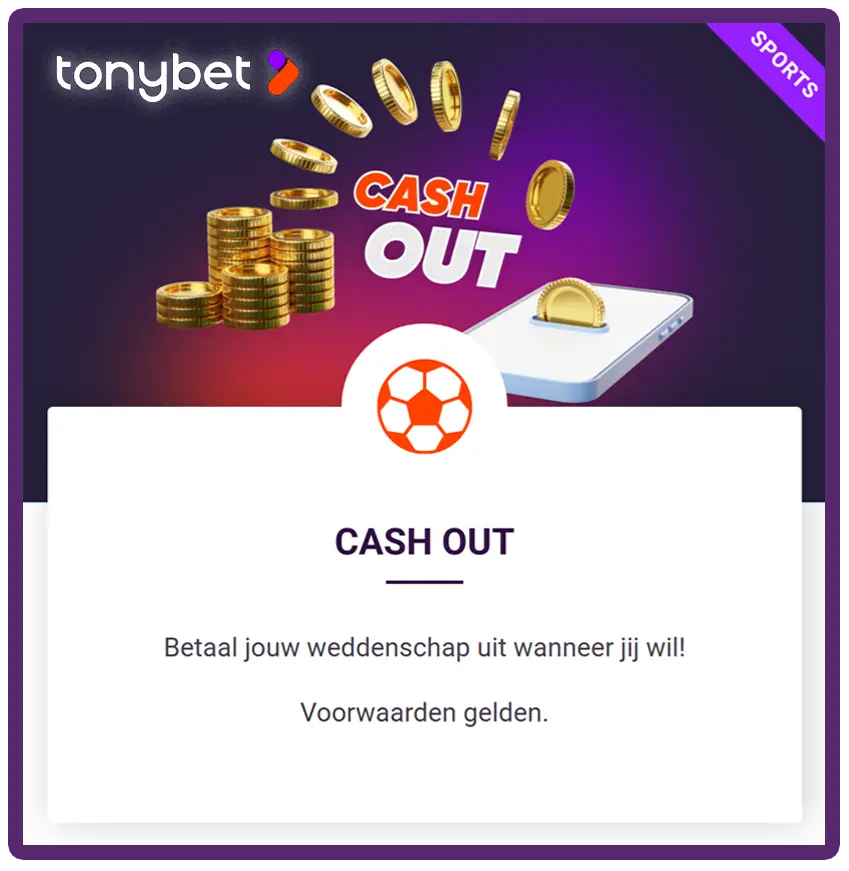 TonyBet Cash Out optie
